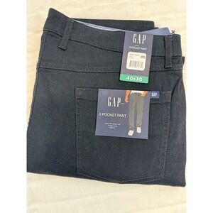 GAP Pants Men 40x30 Black Gapflex Stretch Classic Slim Fit Straight Leg Soft New